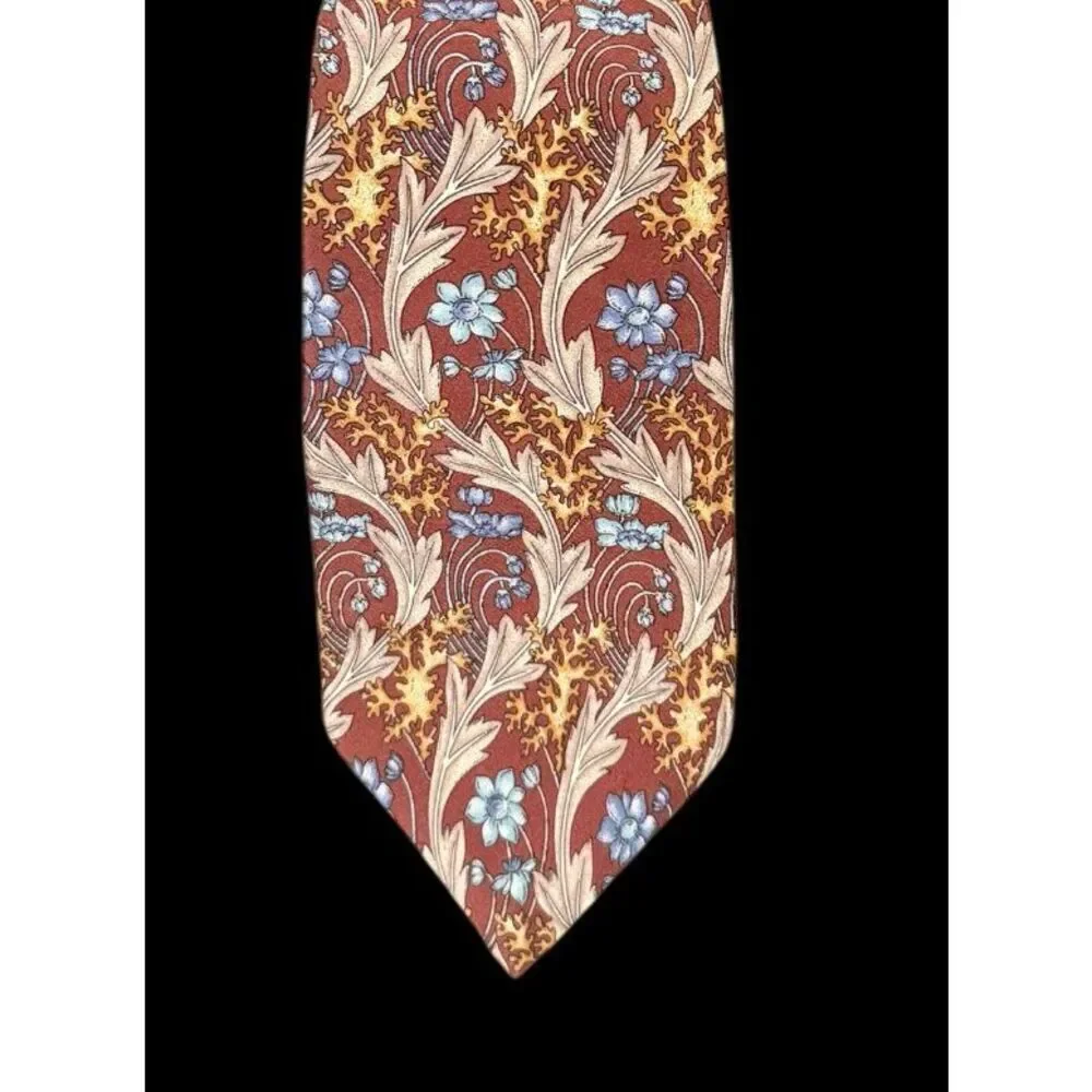 Bill Blass Vintage Floral Silk Tie Professional Career Office Gentlemen